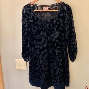 Juicy Couture black velvet long sleeve dress